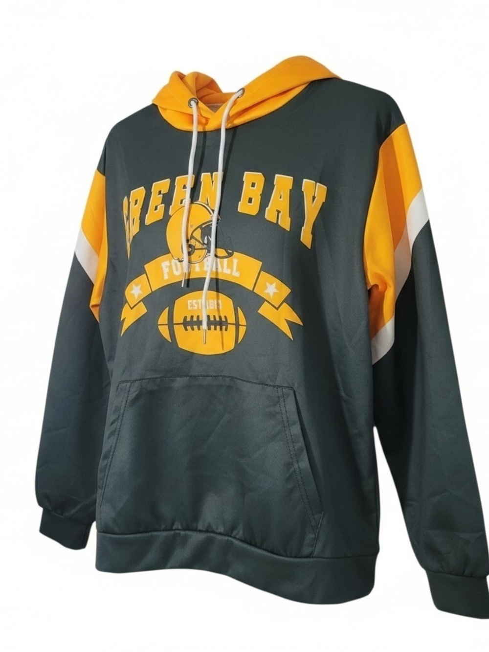 Source Unknown Green Bay Football Pullover Hoodie - Yellow and Dark Green